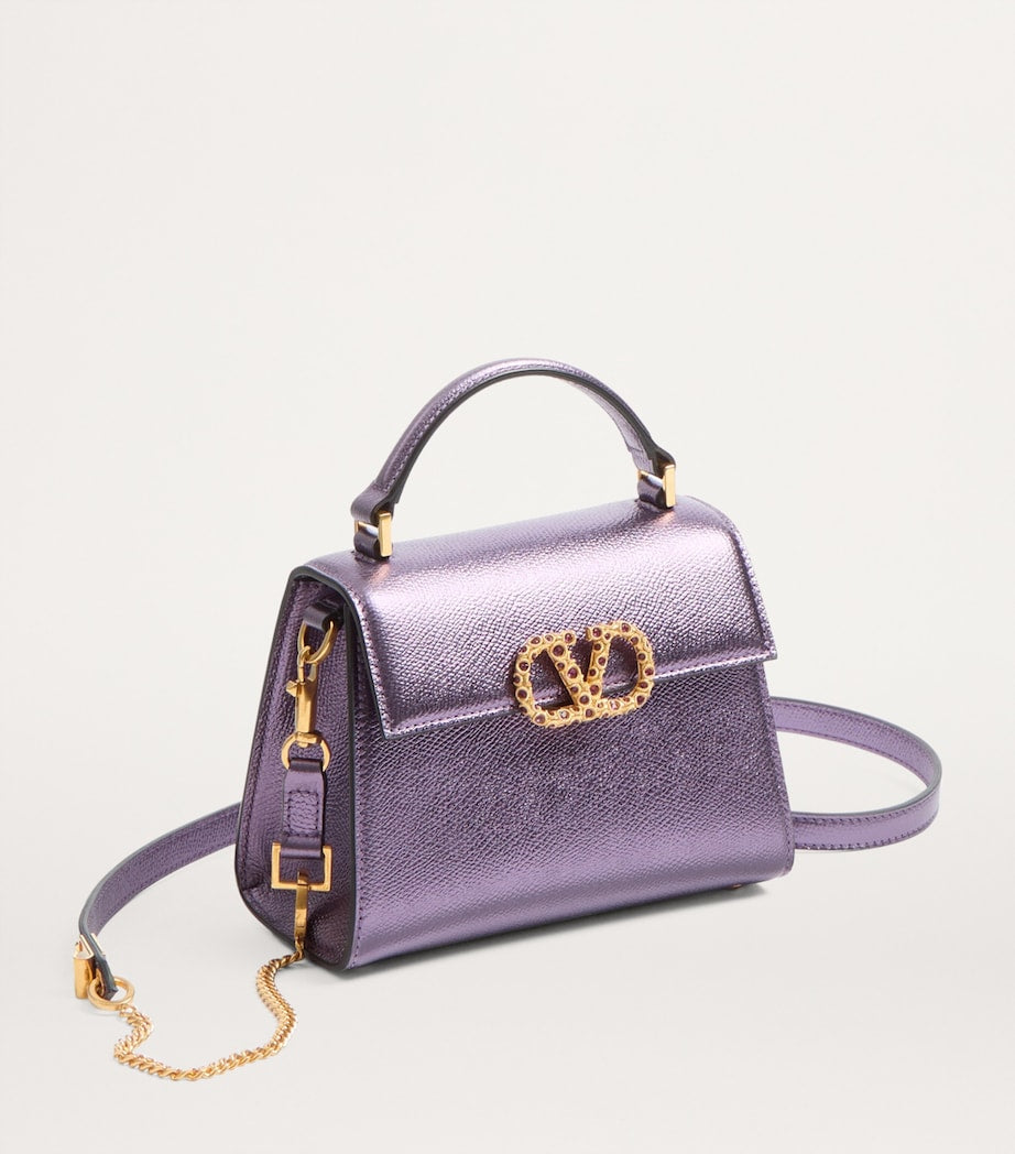 Purple Mini Calf Leather VSLING Top-Handle Bag