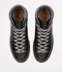 Brunello Cucinelli Leather Wool-Trim Mountain Boots