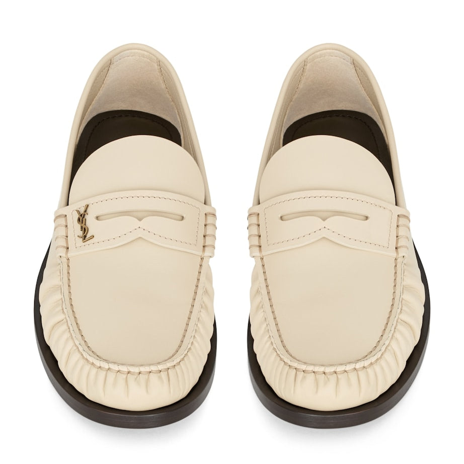 Saint Laurent Black Leather Laurent Loafers