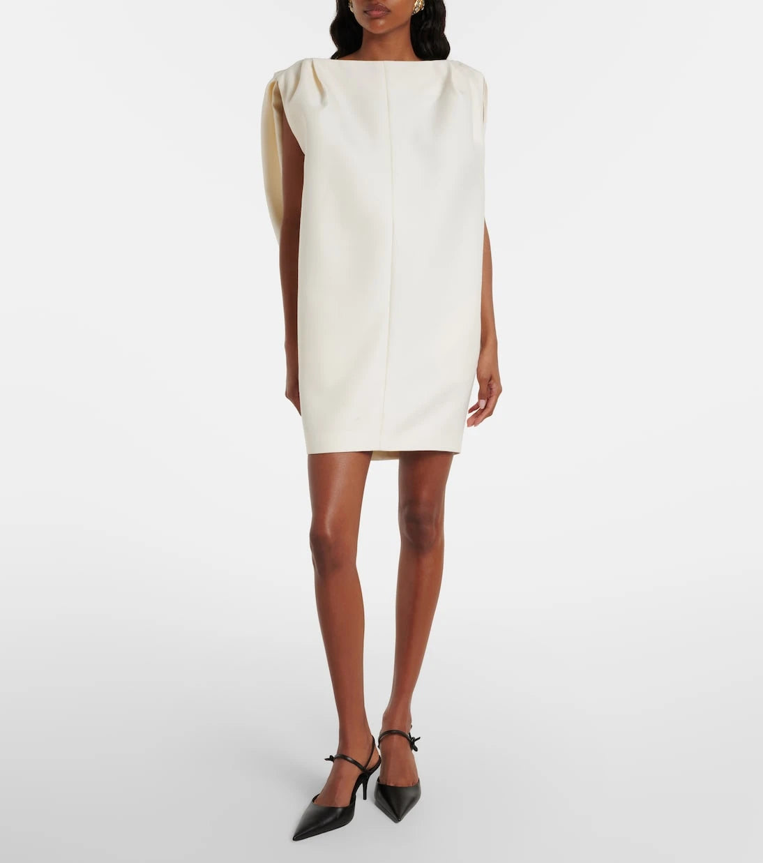 Balenciaga - Draped wool and silk minidress