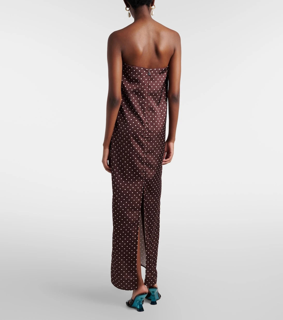 Rotate - Polka-dot satin gown