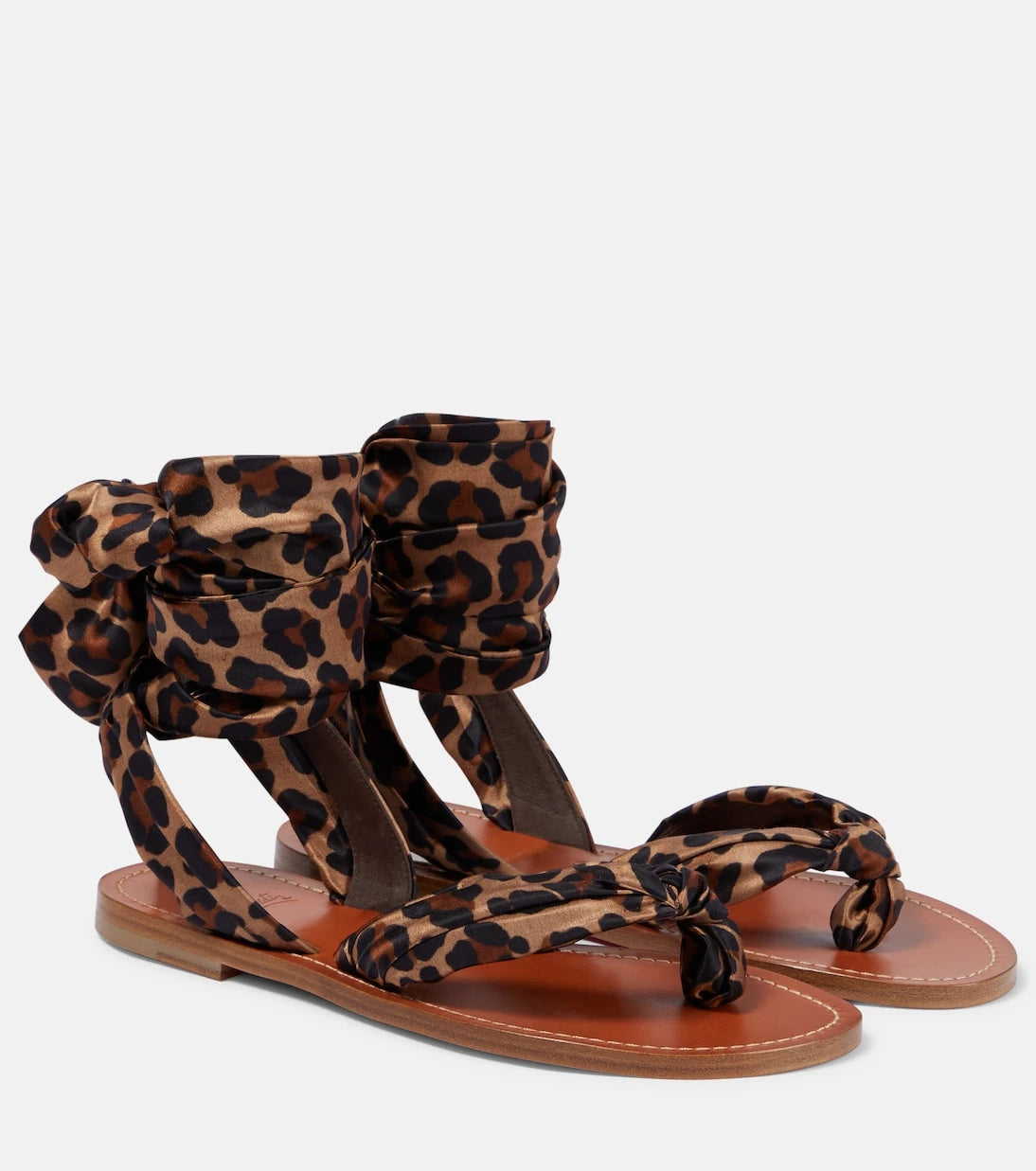 Christian Louboutin - Niloo du Désert leopard-print satin sandals
