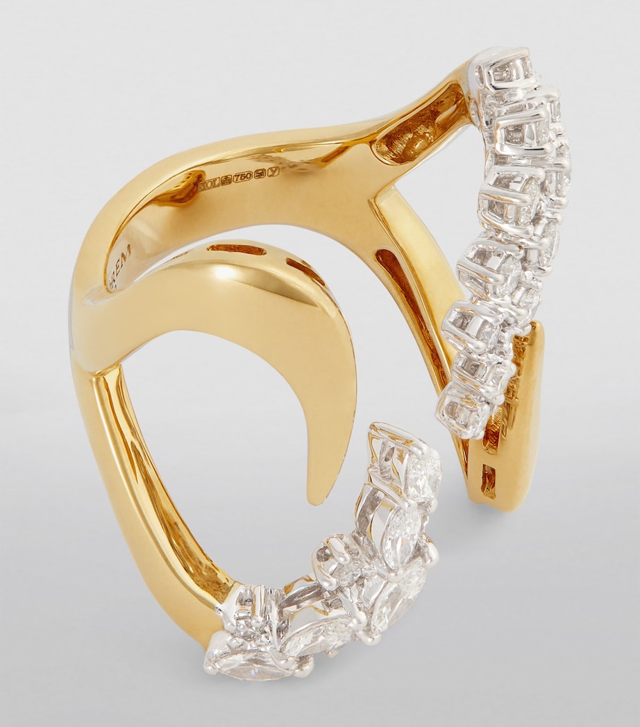 Yellow Gold and Diamond Golden Strada Stackable Ring