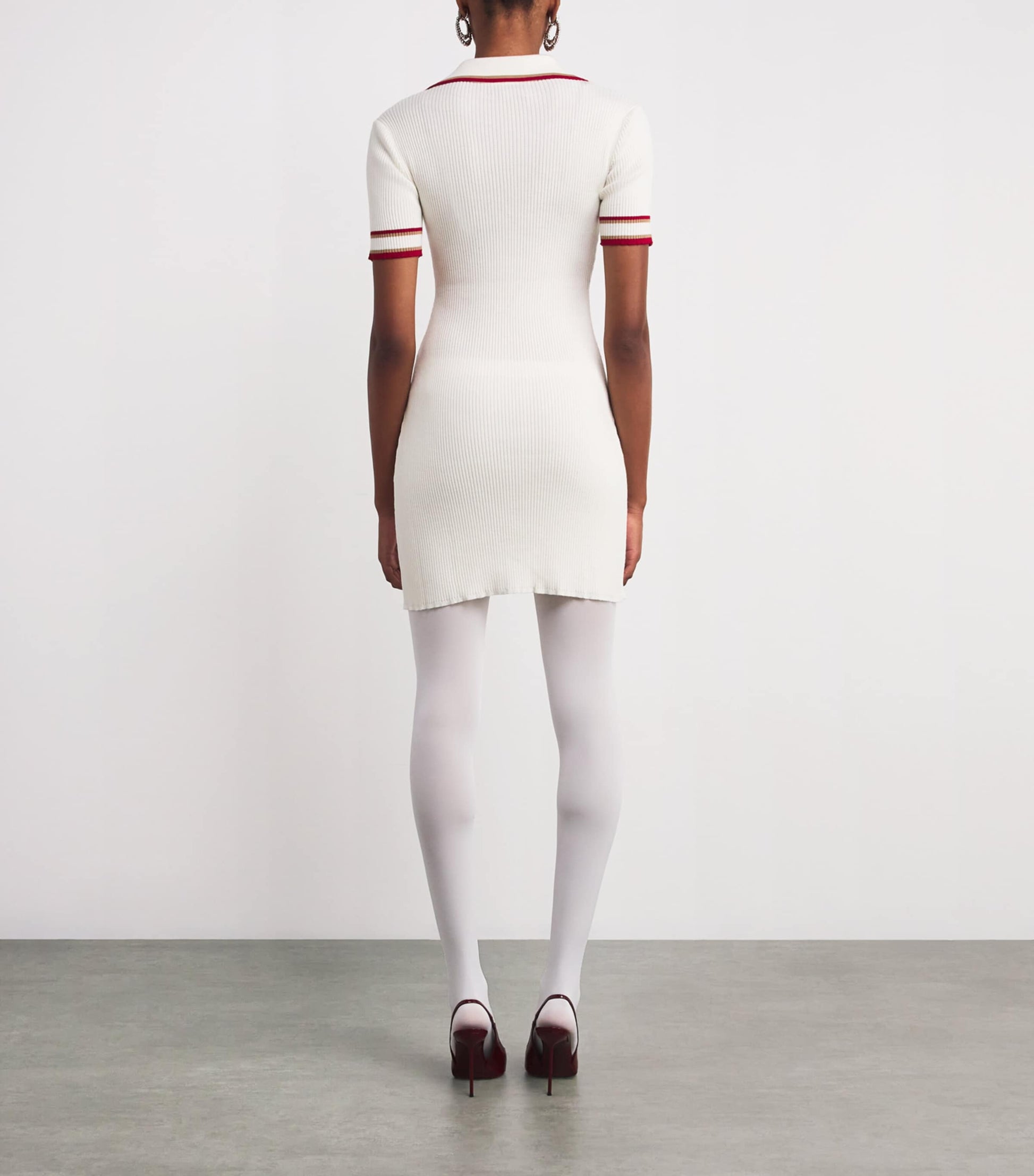 White Virgin Wool Mini Shirt Dress