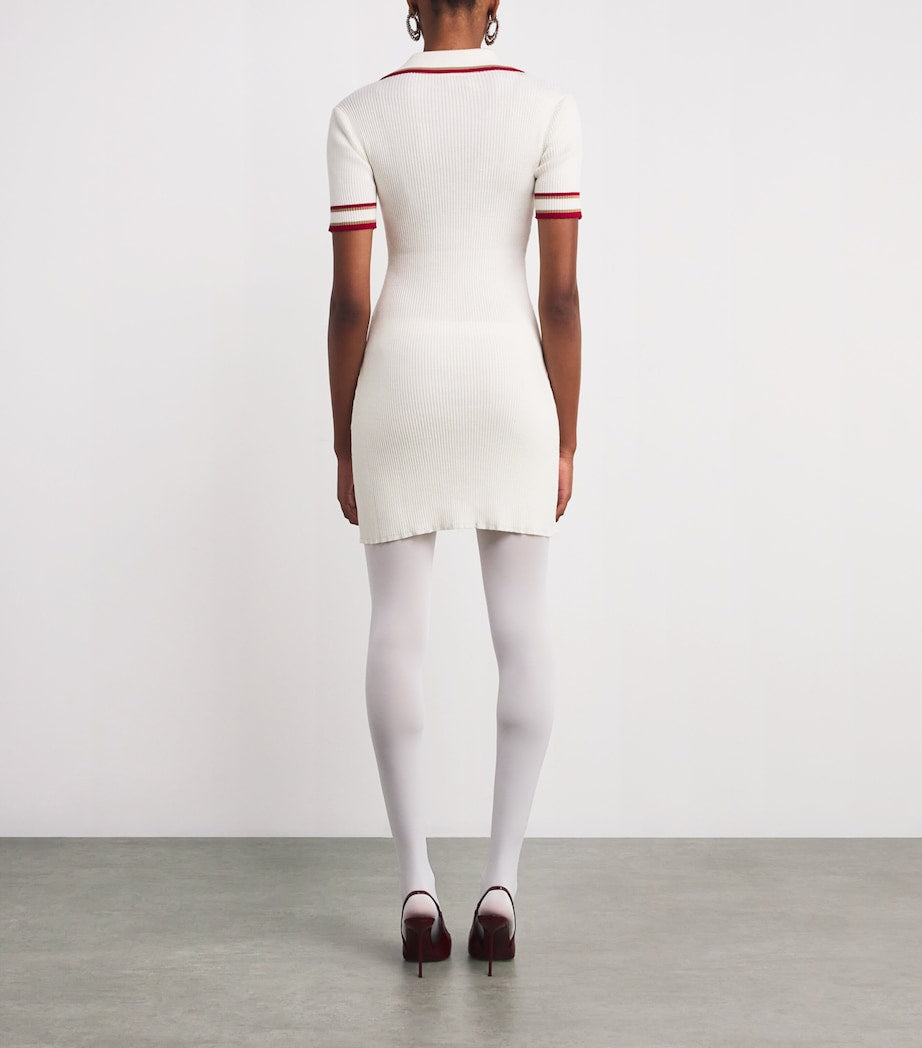 Virgin Wool Mini Shirt Dress 9054 WHITE