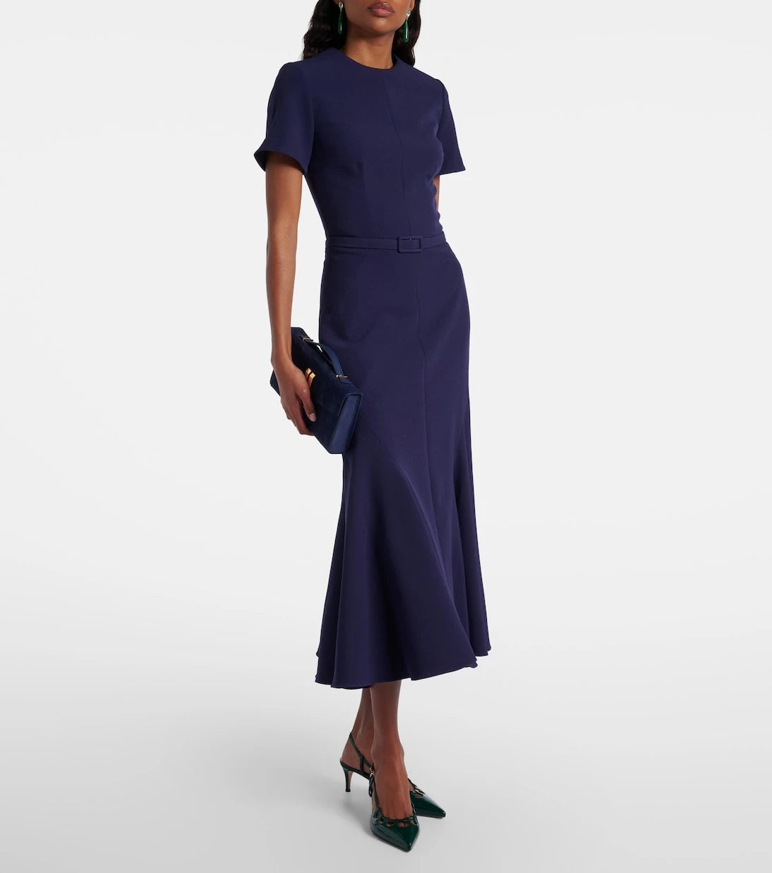 Safiyaa - Luisa belted crêpe midi dress