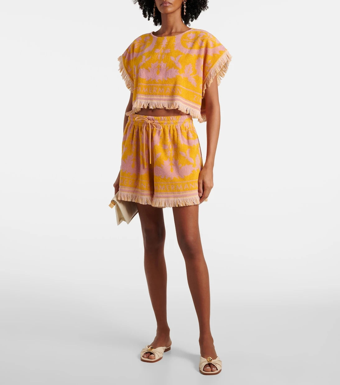 Zimmermann - Wylie fringed cotton terry crop top