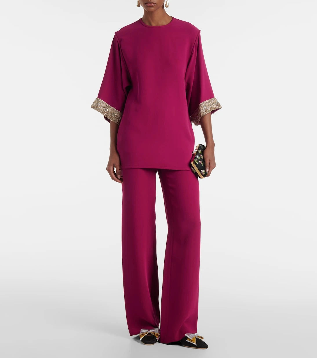 Valentino - Cady Couture wide-leg pants