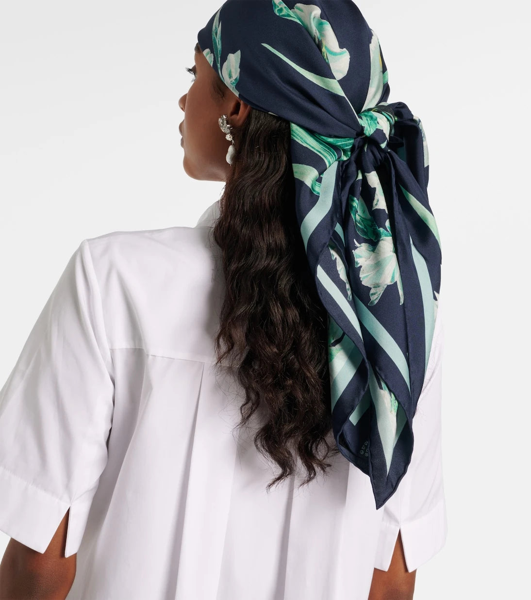 Erdem - Floral silk twill scarf
