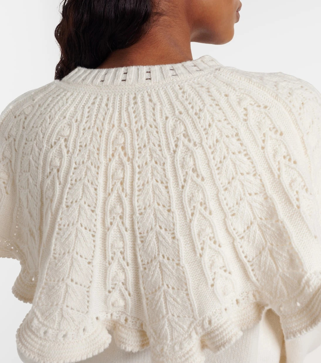 Chloé - Ruffled wool and cashmere cardigan