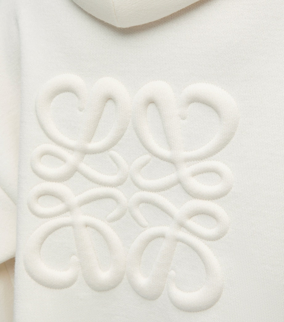 White Anagram Zip-Up Hoodie