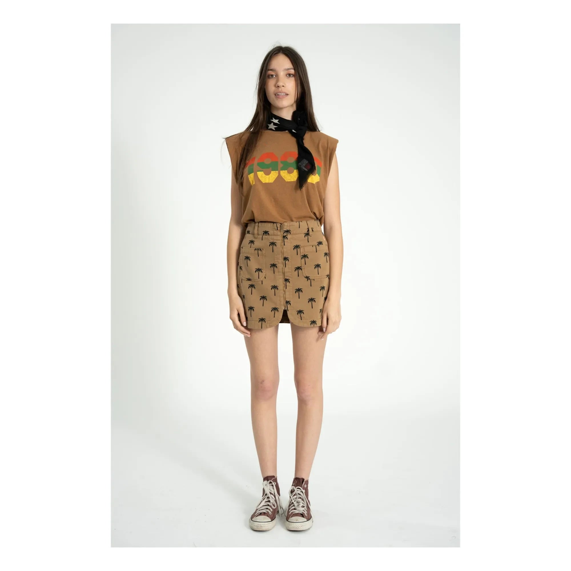 Sisters Department - Alicia Epaulettes Linen and Cotton T-shirt | Brown