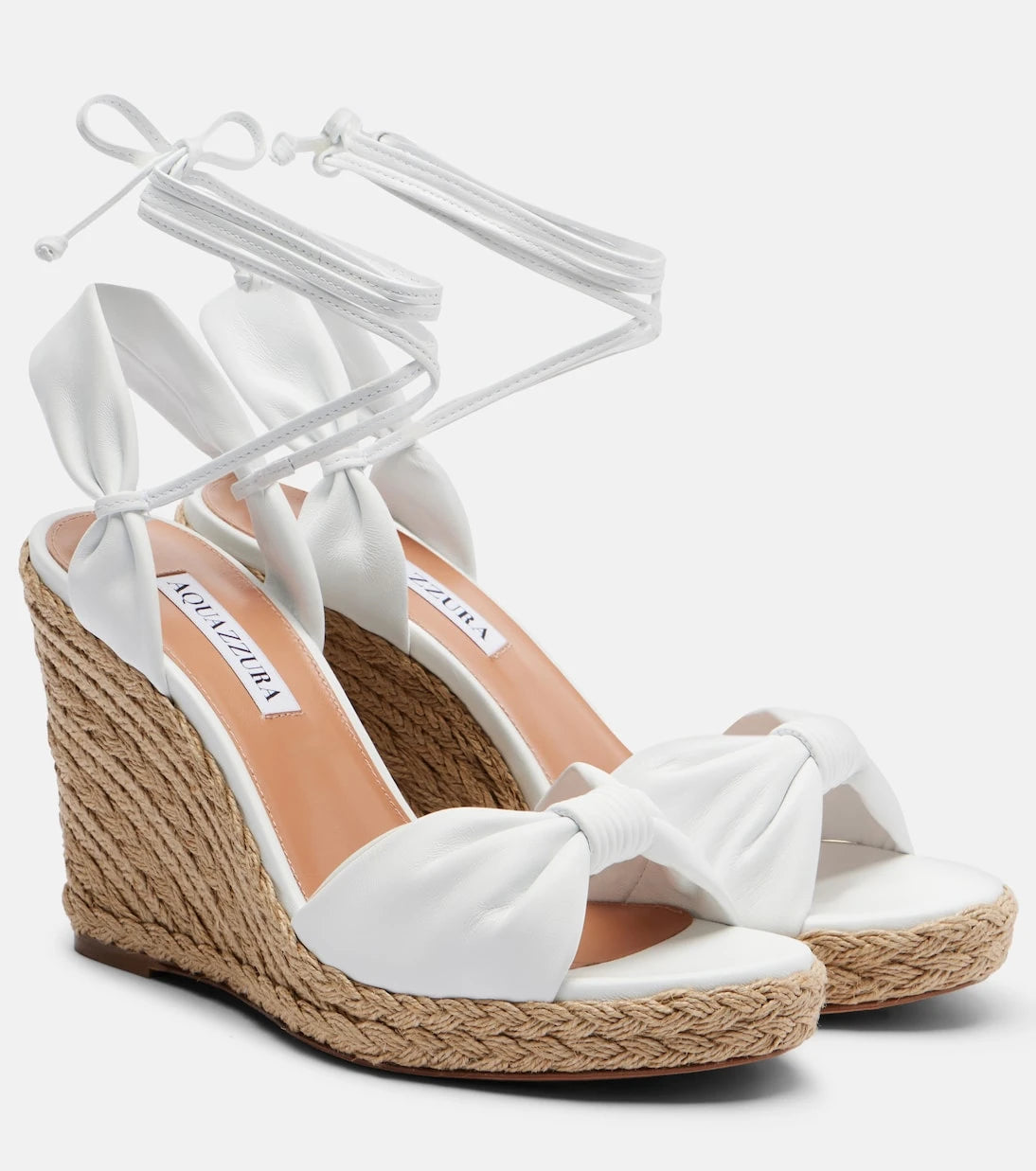Aquazzura - Carina leather espadrille wedges