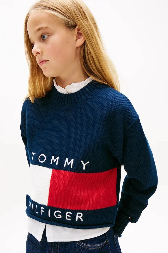 Детски памучен пуловер Tommy Hilfiger