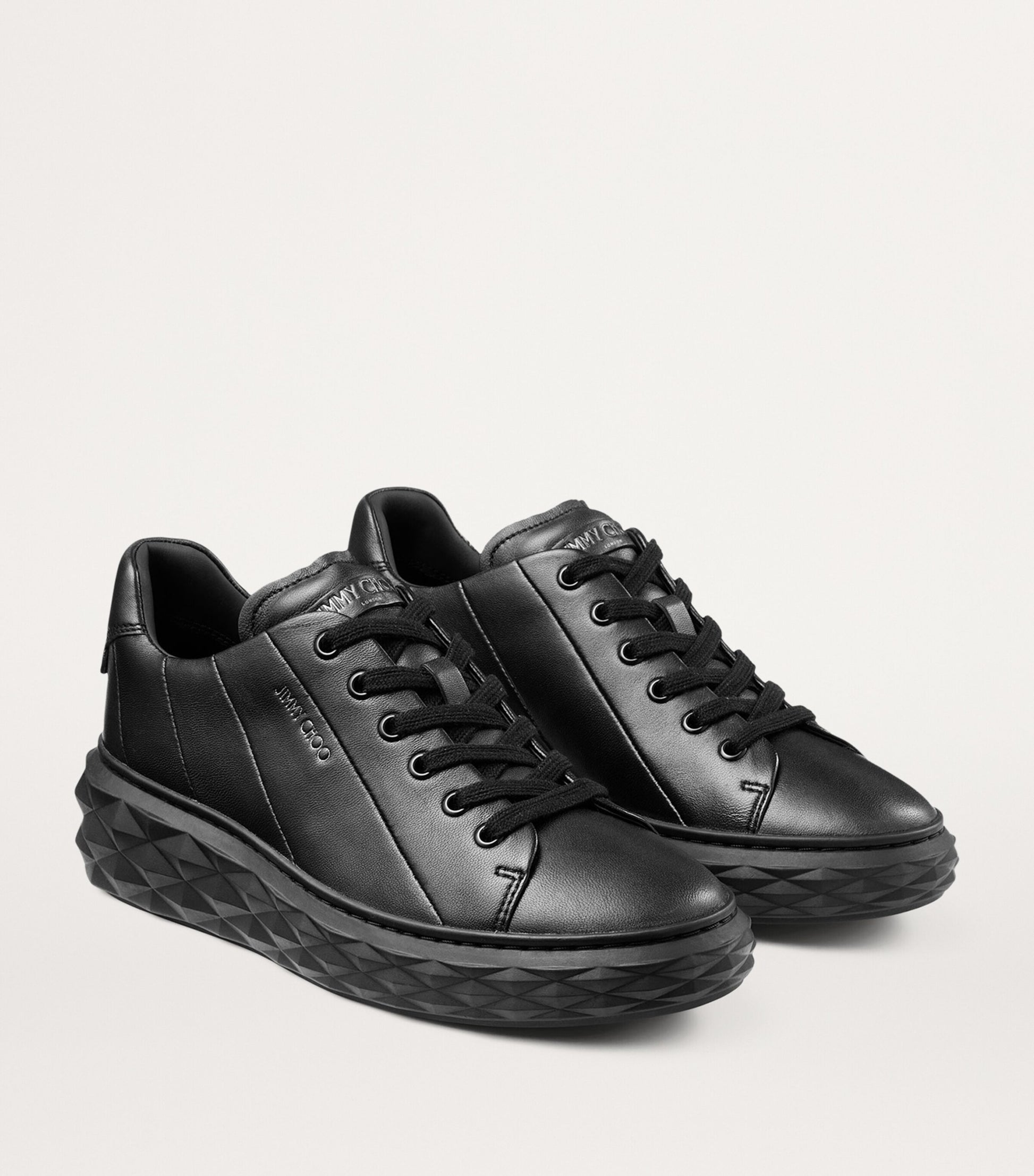 Diamond Light Maxi Leather Sneakers V BLACK/BLACK