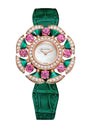 Rose Gold, Diamond, Tourmaline and Malachite Divas' Dream Cocktail Watch 33mm