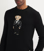 Ralph Lauren Purple Label Black Crew-Neck Polo Bear Sweater