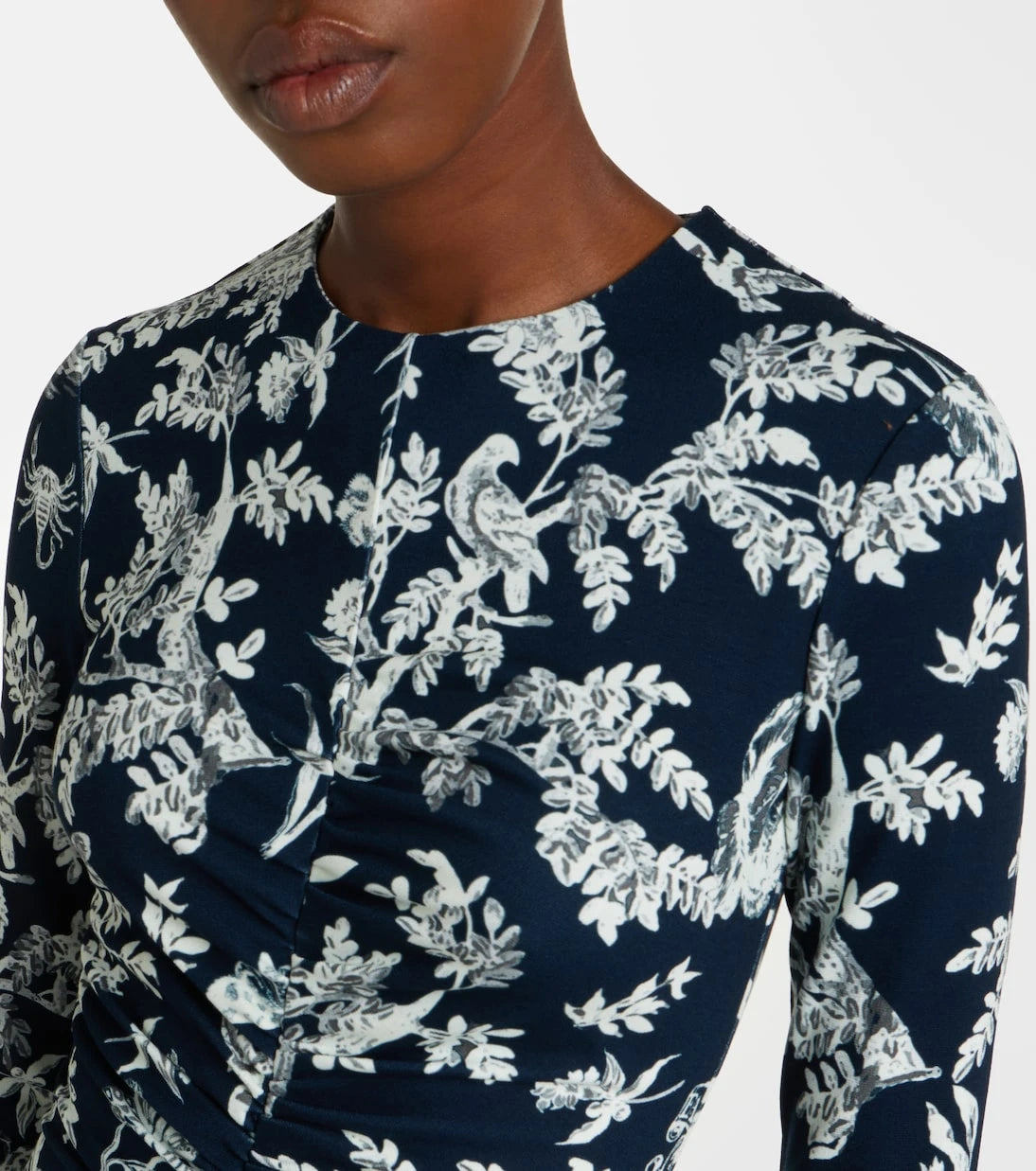 Erdem - Floral ruched midi dress