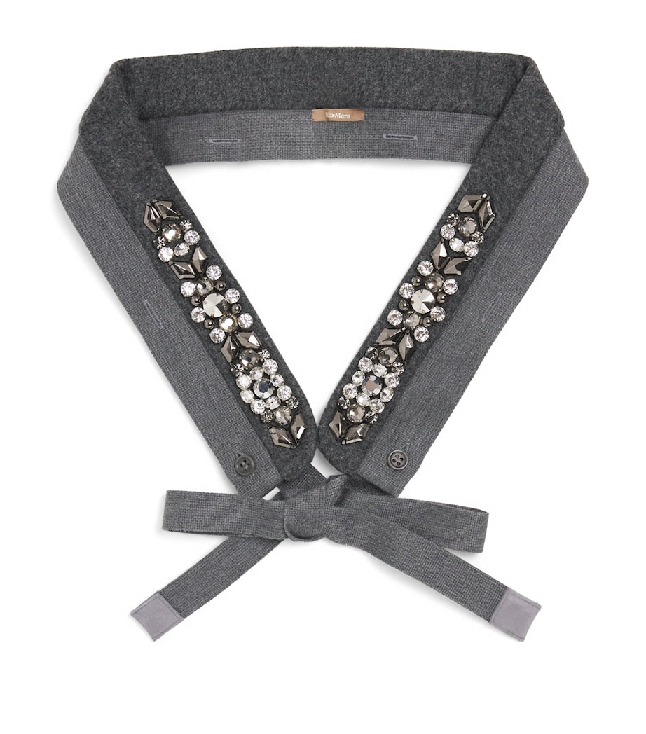 Max Mara Wool Embellished Hood Cuff