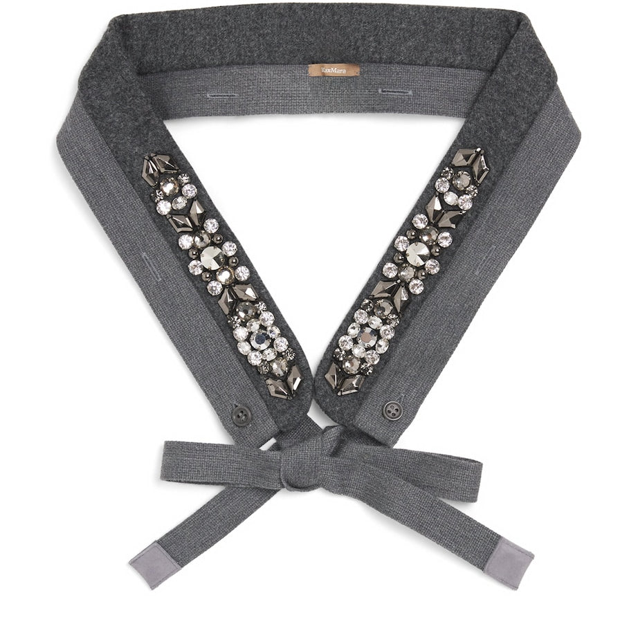 Max Mara Wool Embellished Hood Cuff