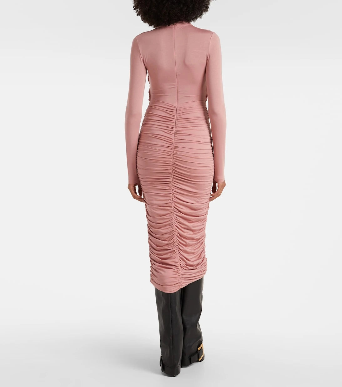 Balmain - Büzgülü jarse midi elbise