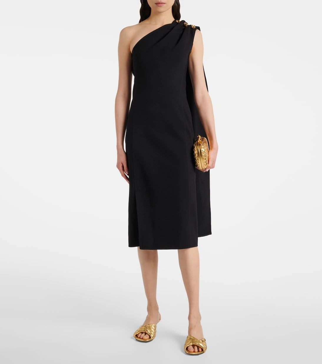 Bottega Veneta - One-shoulder crêpe midi dress