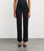 Skims Black High-Waist Pintuck Straight Leg Trousers