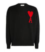 AMI Paris Black Virgin Wool Ami de Coeur Sweater
