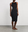 Wolford Black Sheer Bodycon Midi Dress