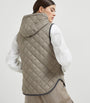 Brunello Cucinelli Brown Quilted Hooded Gilet