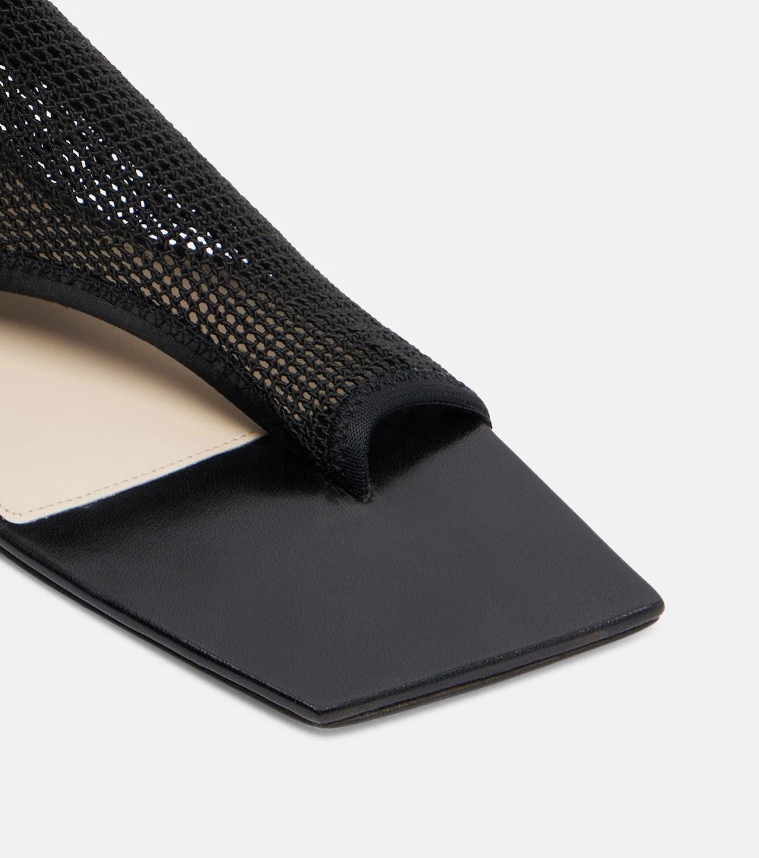 Christen - Edge Stretch leather-trimmed mesh mules