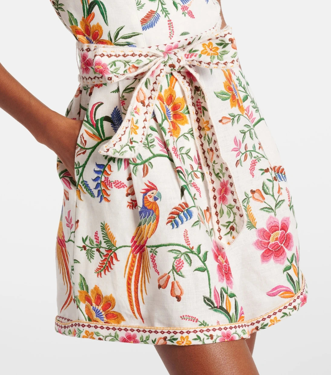 Farm Rio - Delicate Forest floral linen romper