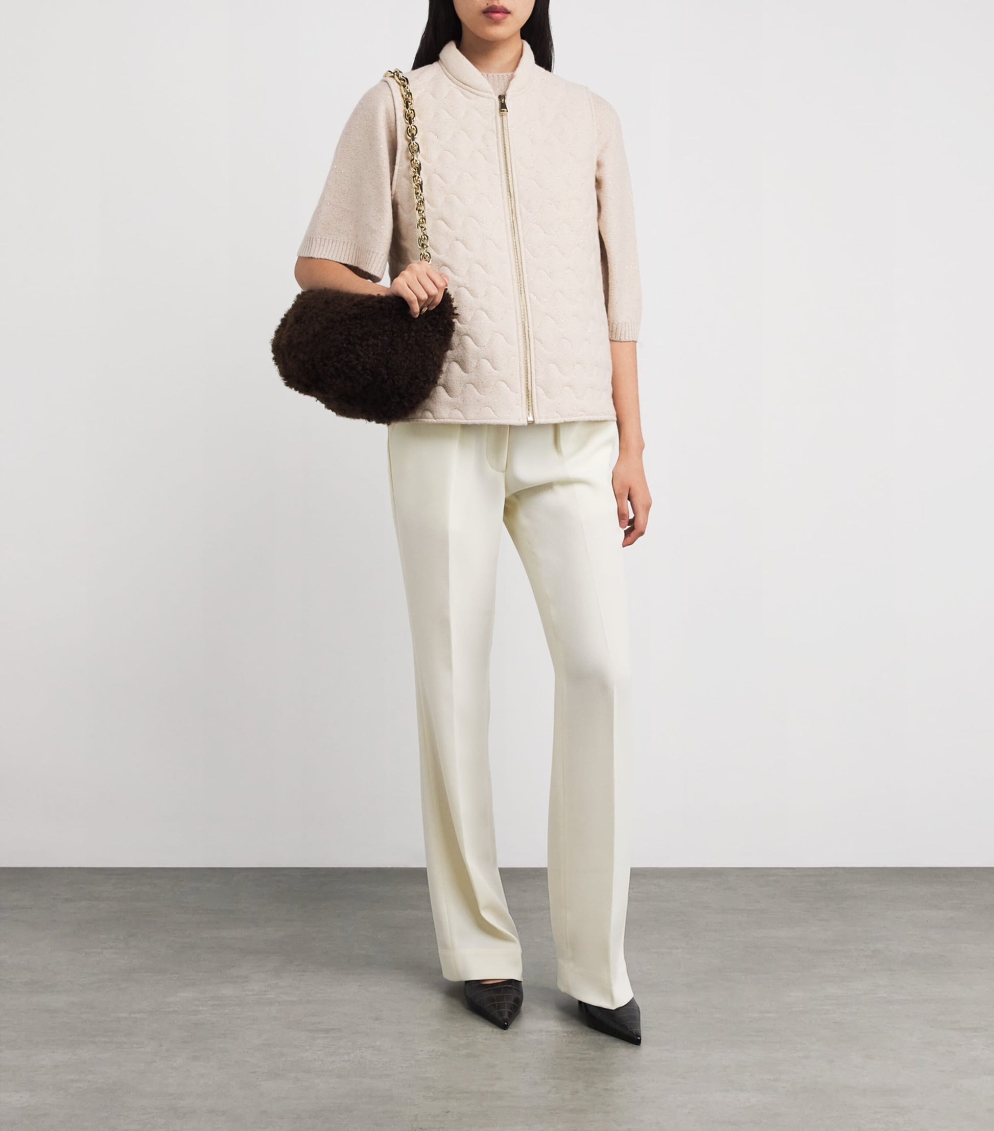 Fabiana Filippi Pink Wool-Silk-Cashmere Gilet