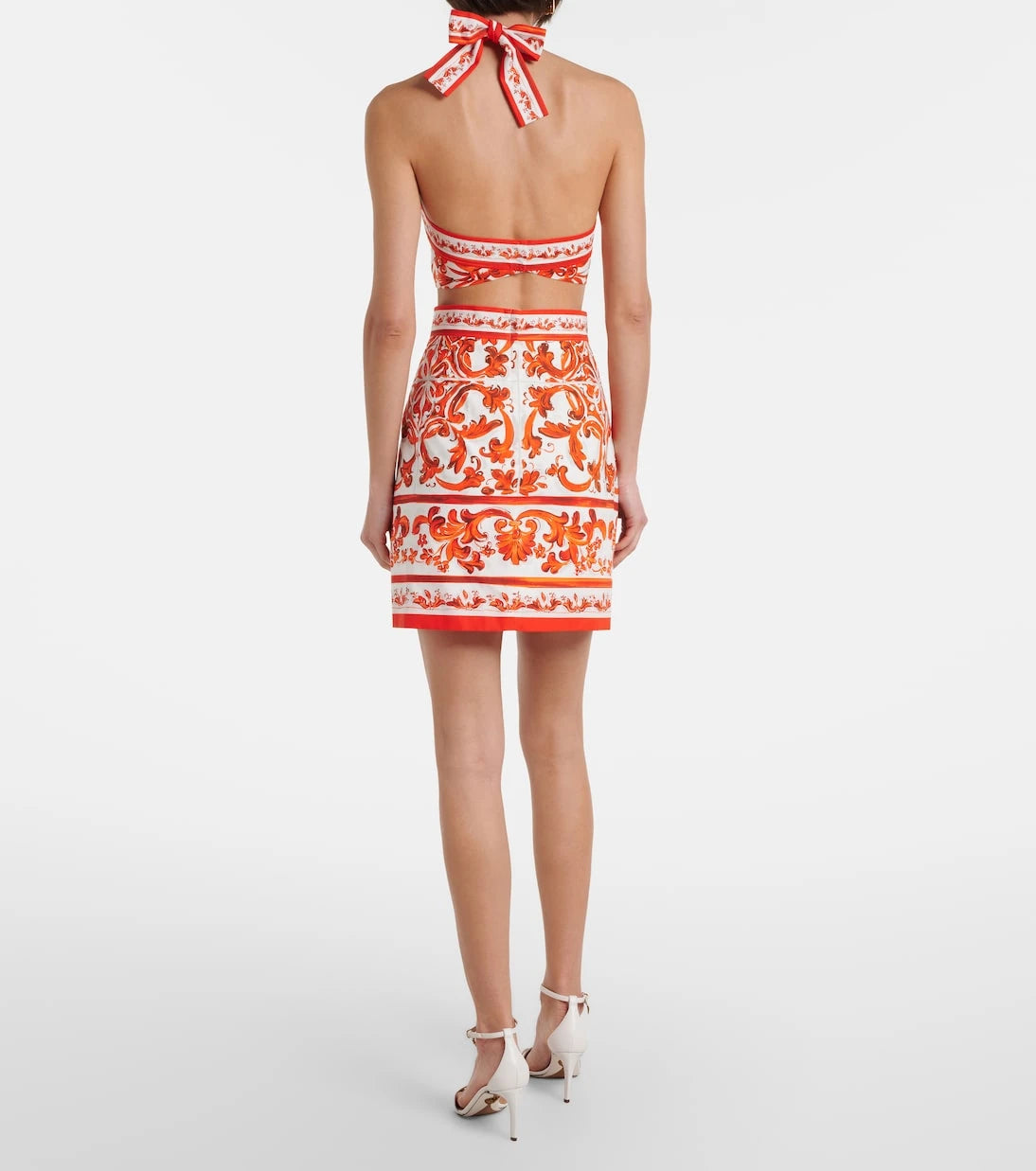 Dolce&Gabbana - Majolica cotton poplin minidress