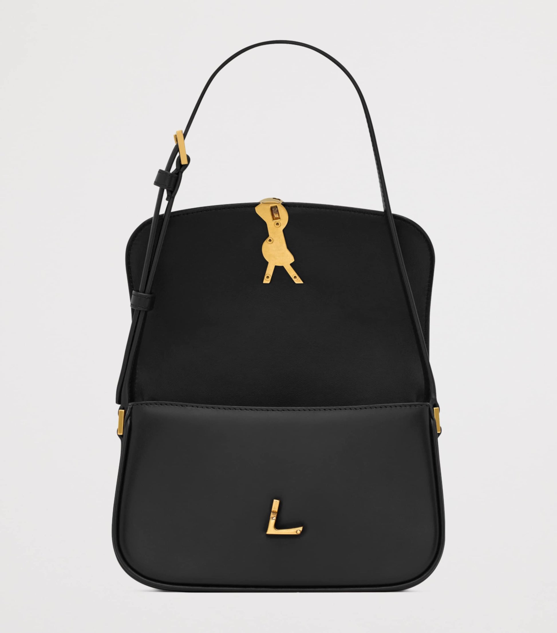 Saint Laurent Black Mini Leather Solferino Satchel