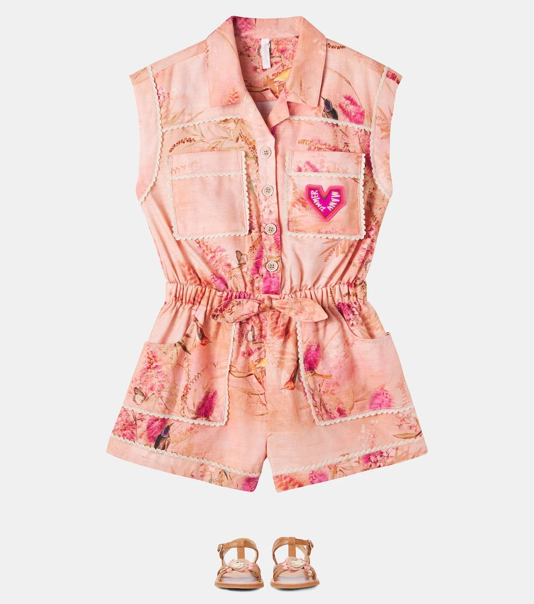 Zimmermann Kids - Cascadian floral cotton playsuit