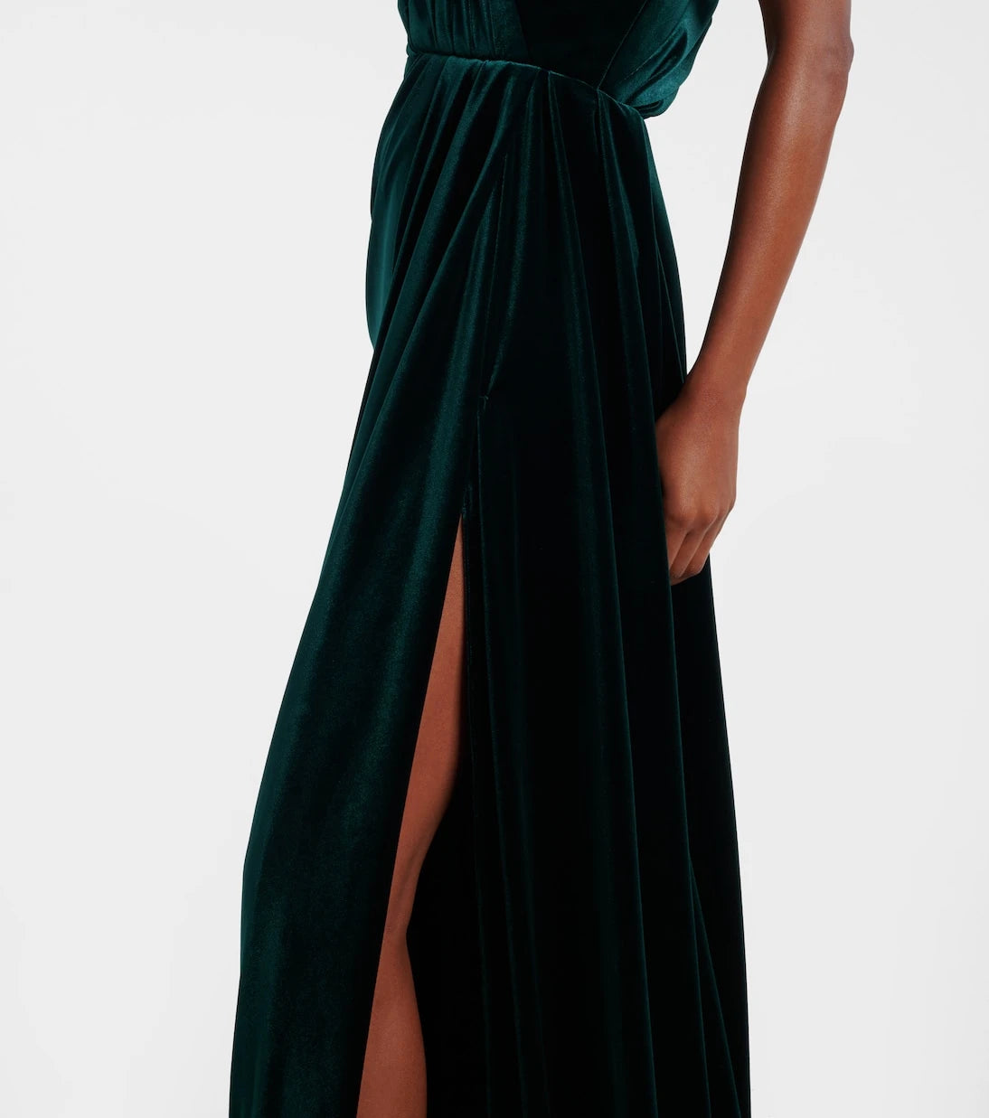 Monique Lhuillier - One-shoulder velvet gown