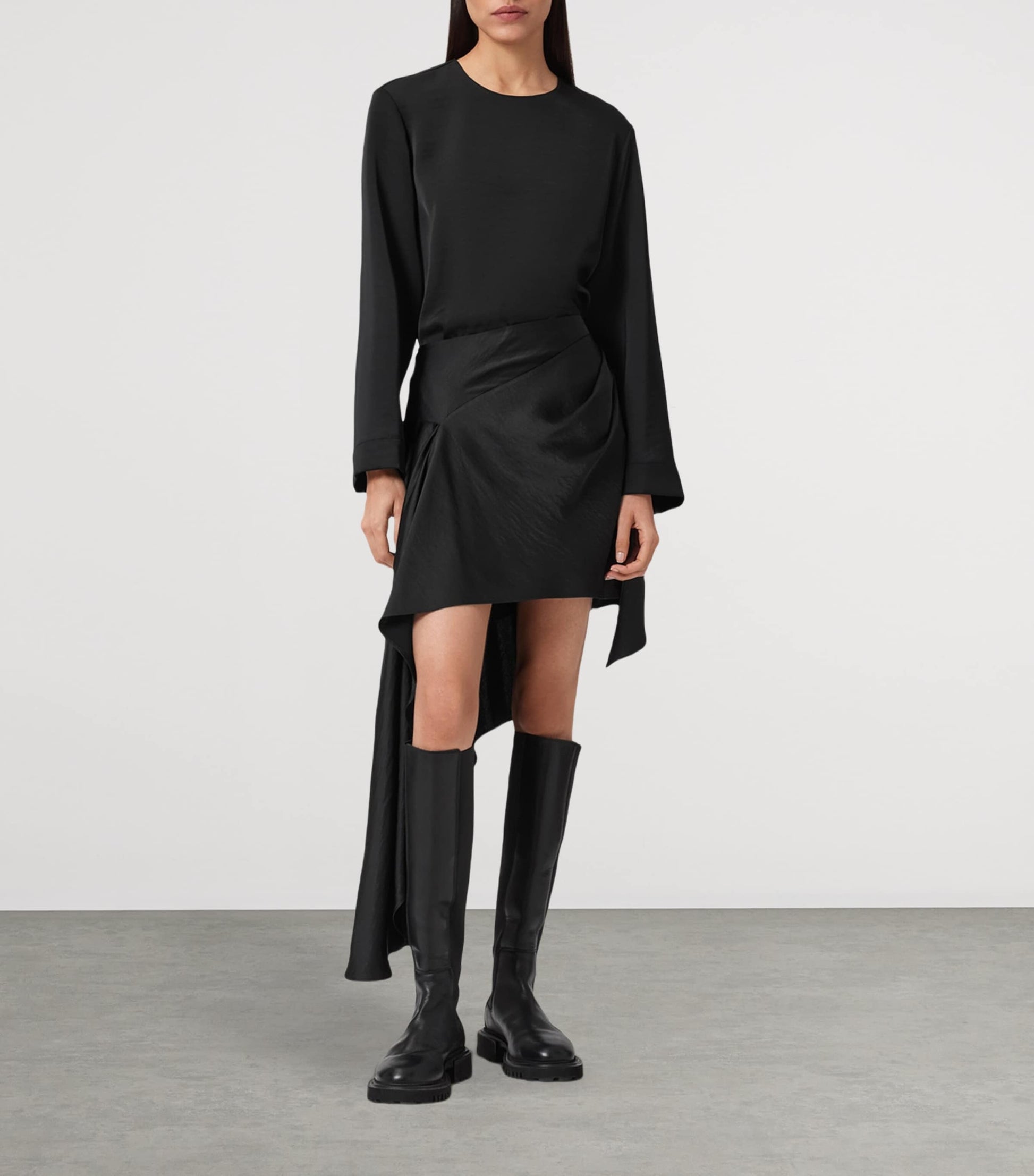 Black Satin Sami Skirt