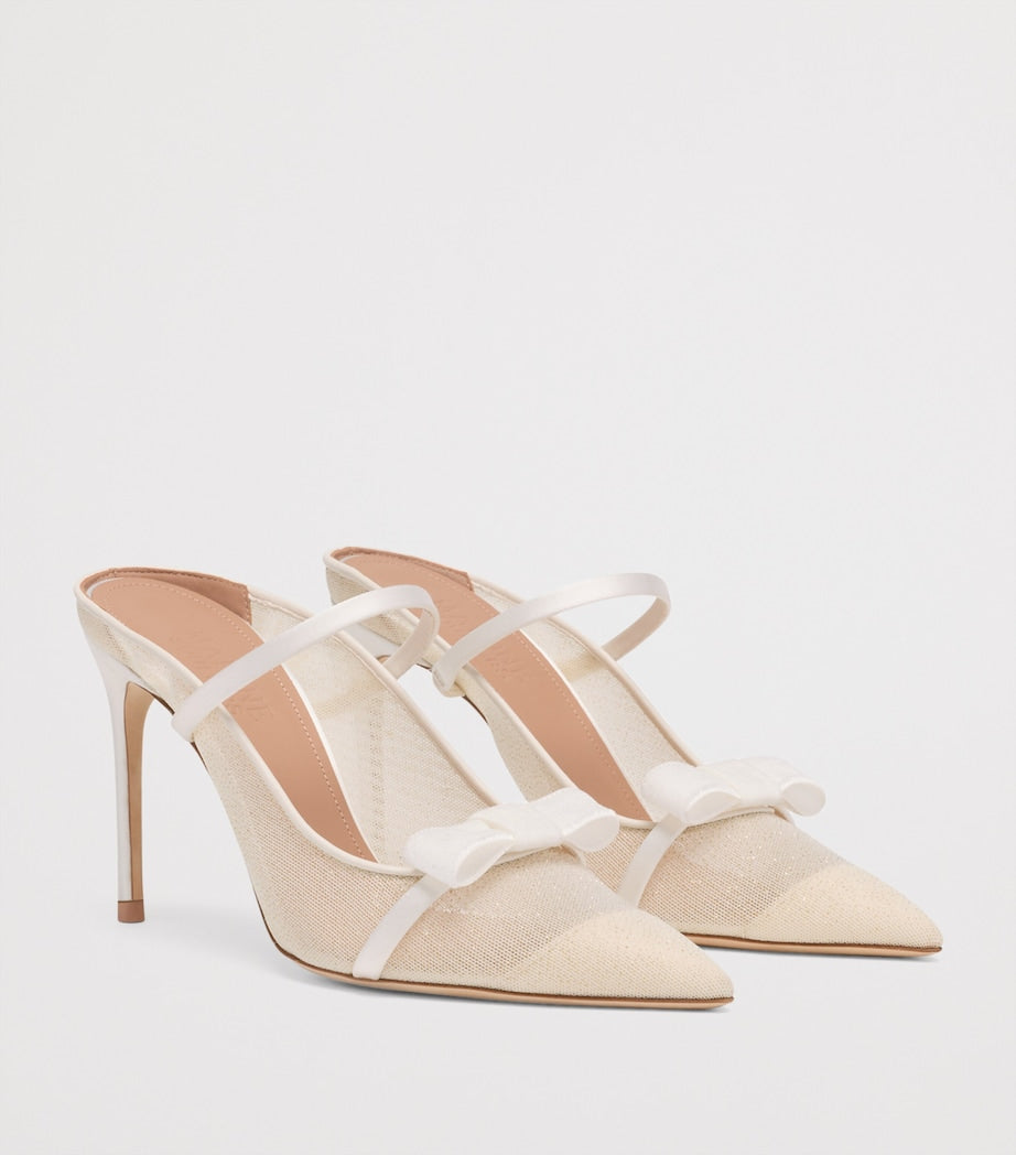 Glitter Mesh Aurora Heeled Mules 90