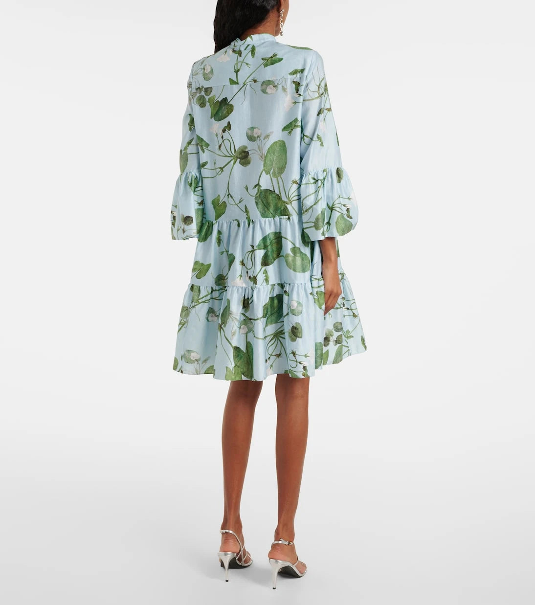 Erdem - Tiered floral cotton minidress
