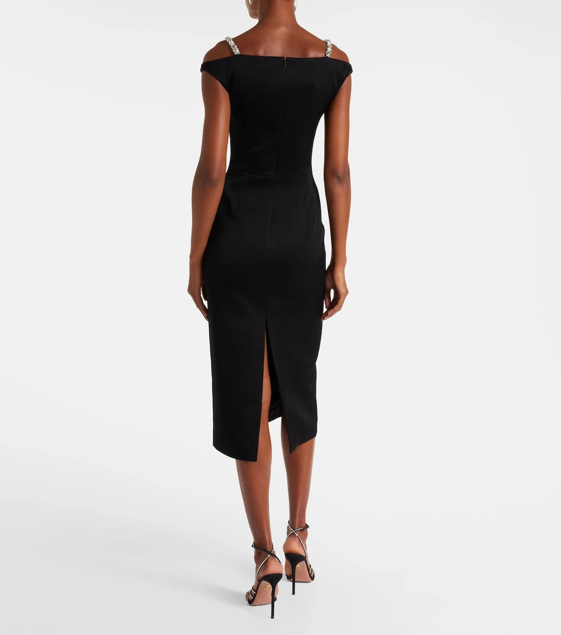 David Koma - Crystal-embellished satin midi dress