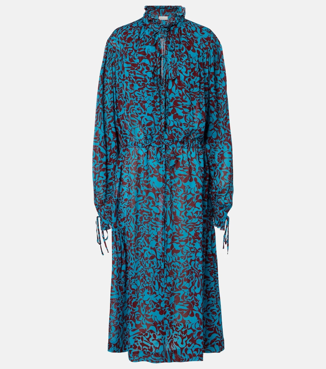 Dries Van Noten - Printed ruffled shirt dress