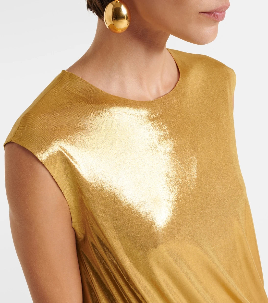 Norma Kamali - Draped lamé minidress