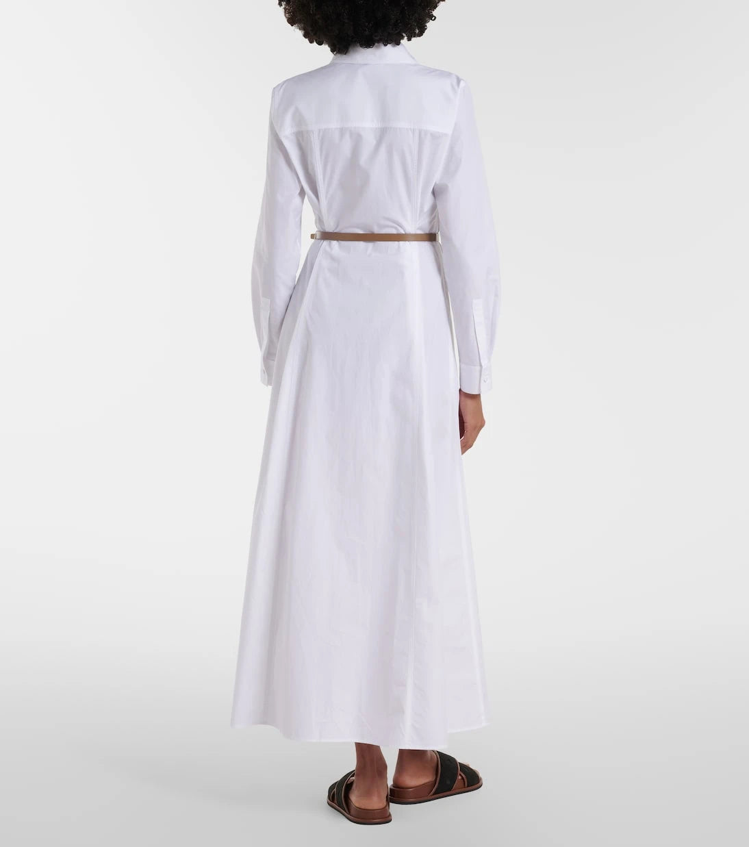 Max Mara - Adunco belted cotton poplin shirt dress