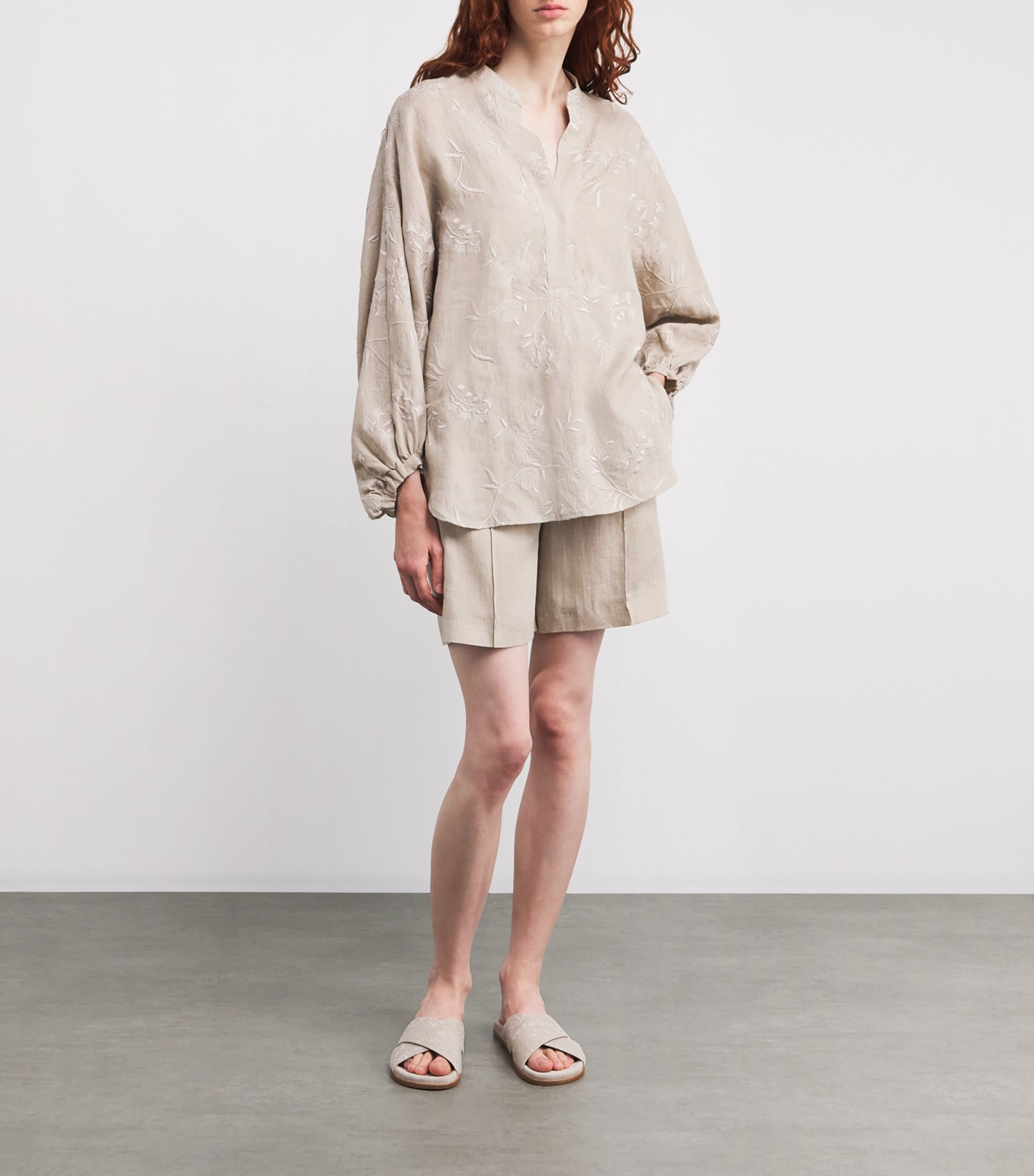 Eleventy x Harrods Linen Bermuda Shorts