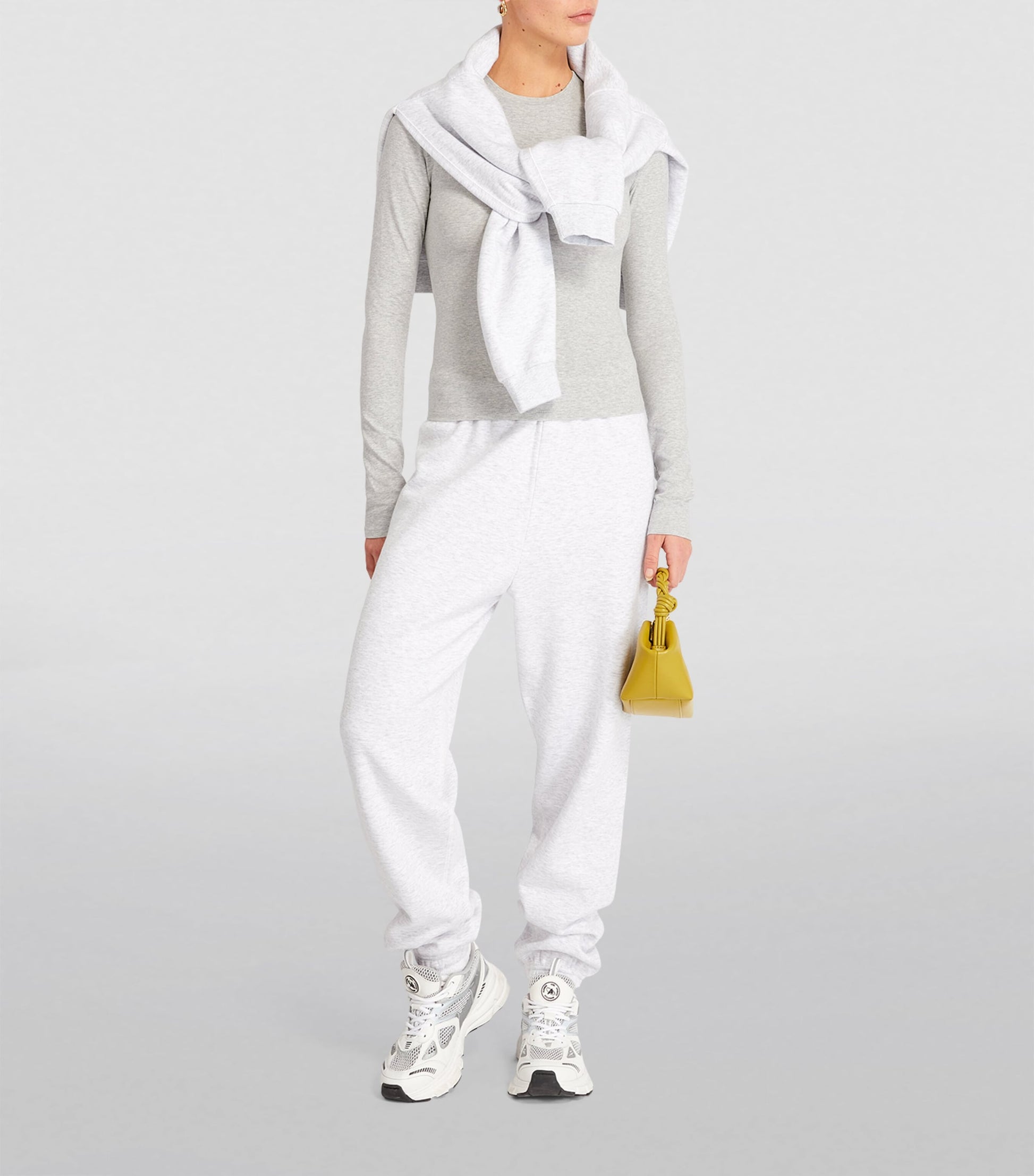 Skims Grey Cotton Jersey Long-Sleeve T-Shirt