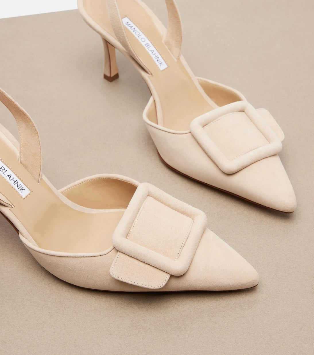 Manolo Blahnik - Maysli suede slingback pumps