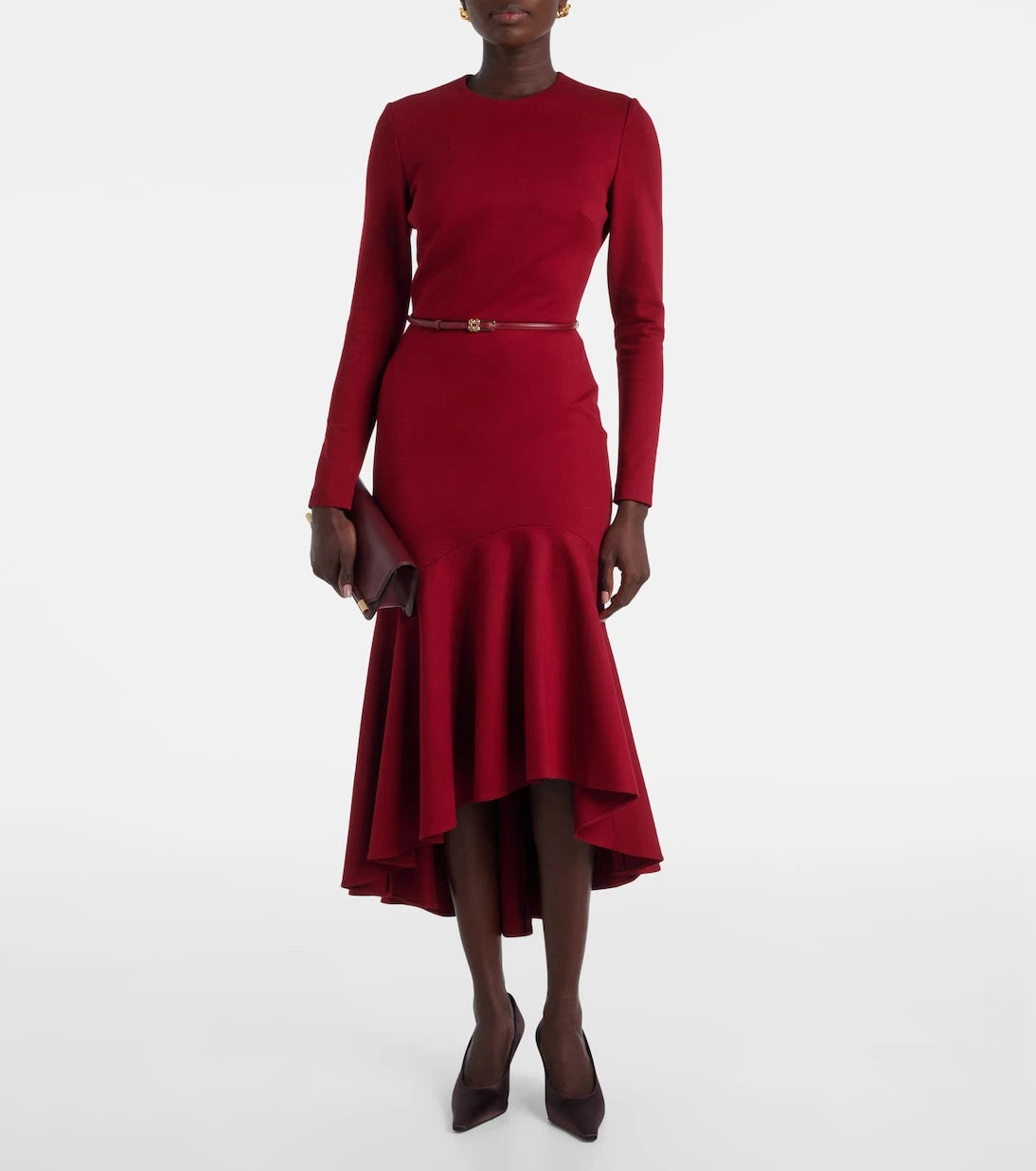 Elie Saab - Belted tiered midi dress
