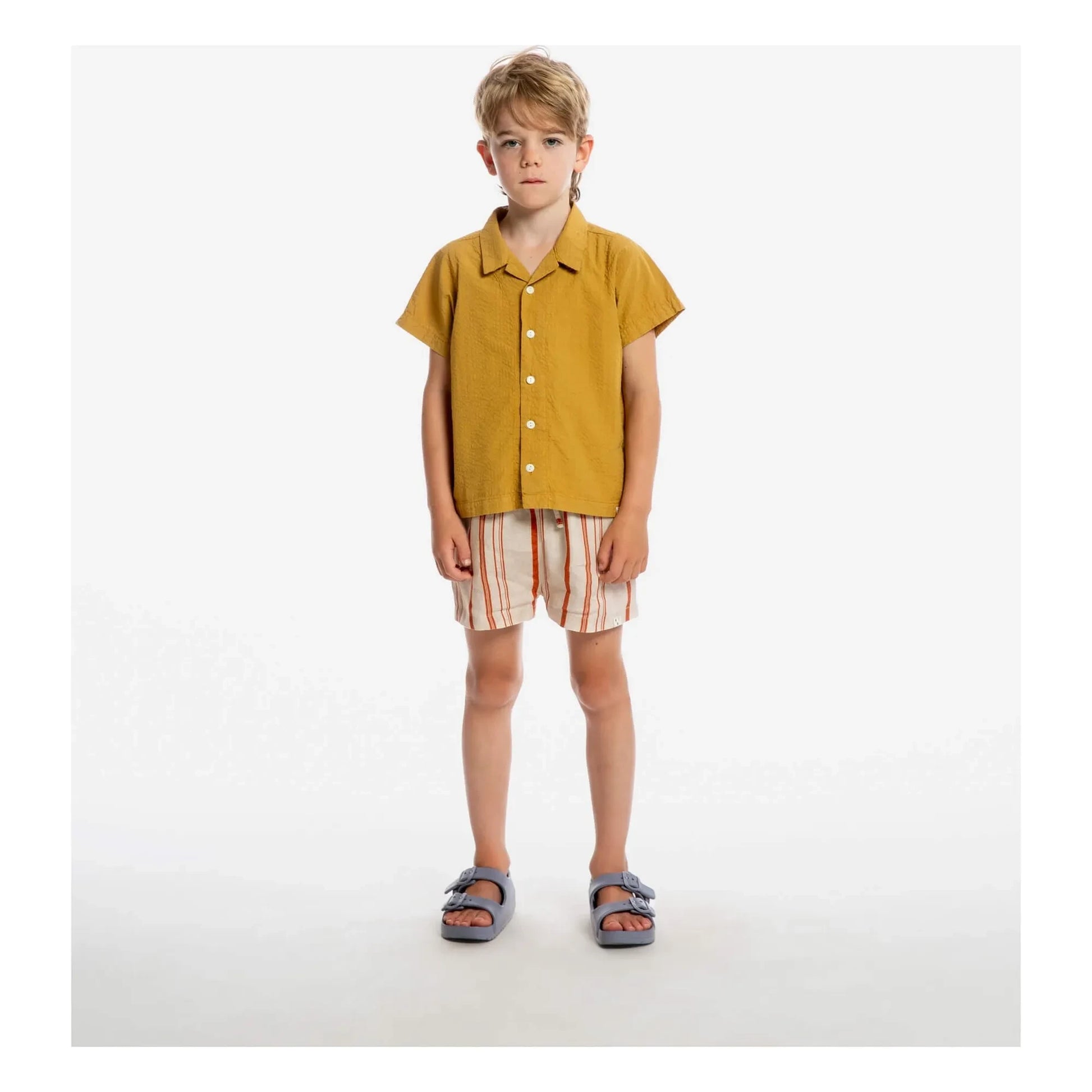 Matona - Classic Striped Linen Shorts | Off white