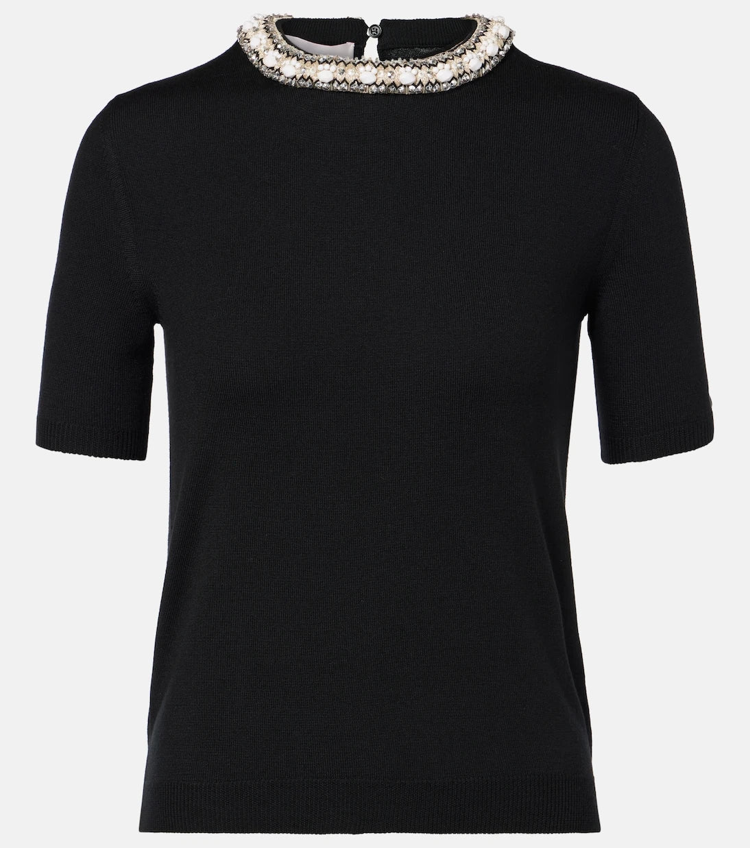 Valentino - Embroidered virgin wool top